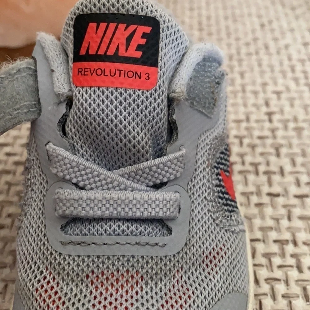 Nike Revolution Gray Velcro Sneakers Baby Size 4c